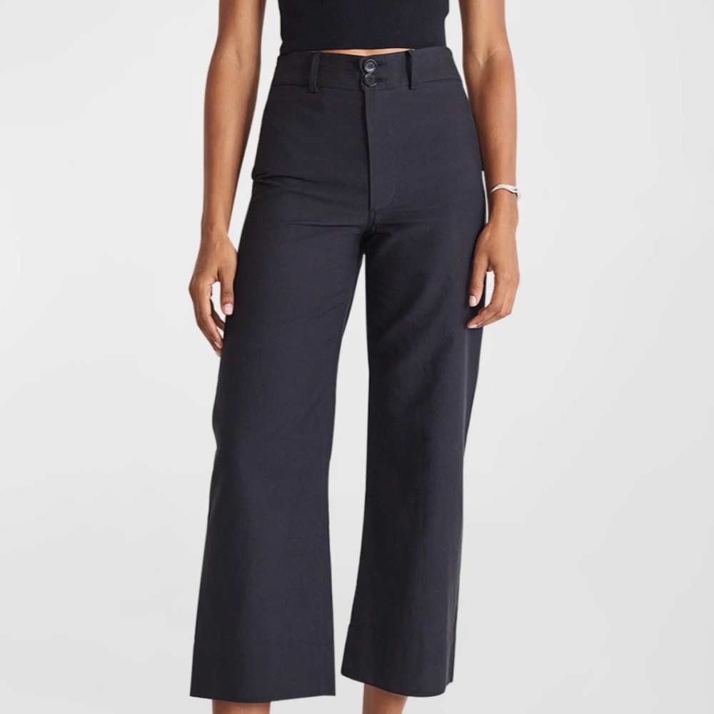 Apiece Apart Merida 12 Black Wide-Leg Crop Pants